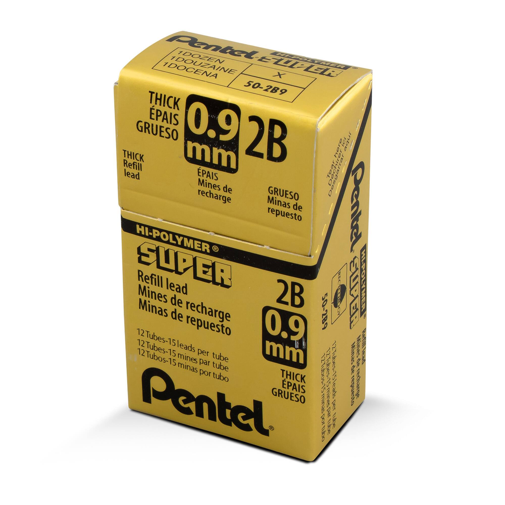 Pentel® Super Hi‑Polymer® Thick 0.9mm Pencil Lead Refills